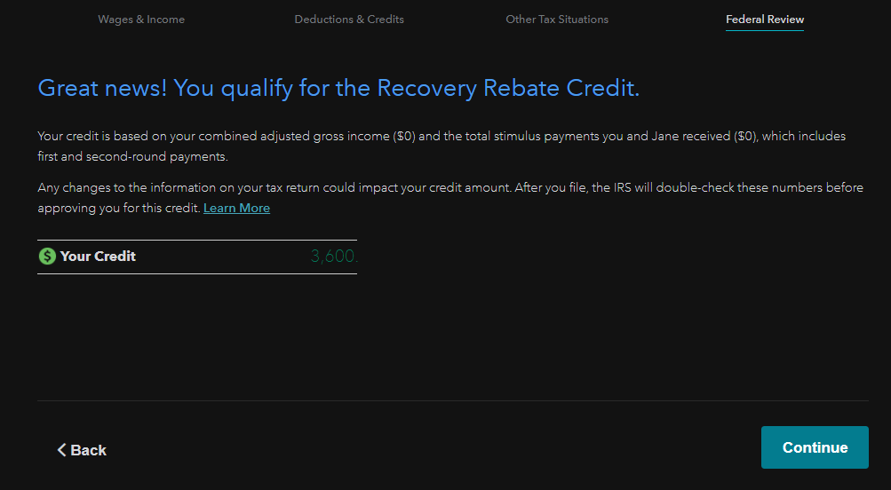 How To Claim Stimulus Recovery Rebate Credit On TurboTax