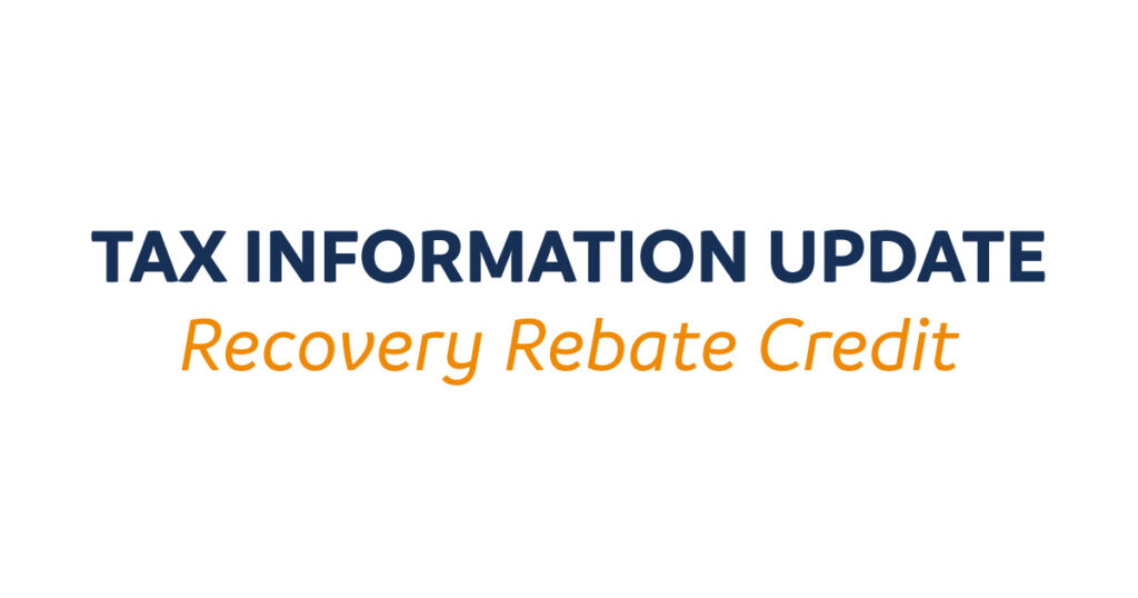 Form 1040 Line 30 Recovery Rebate Credit