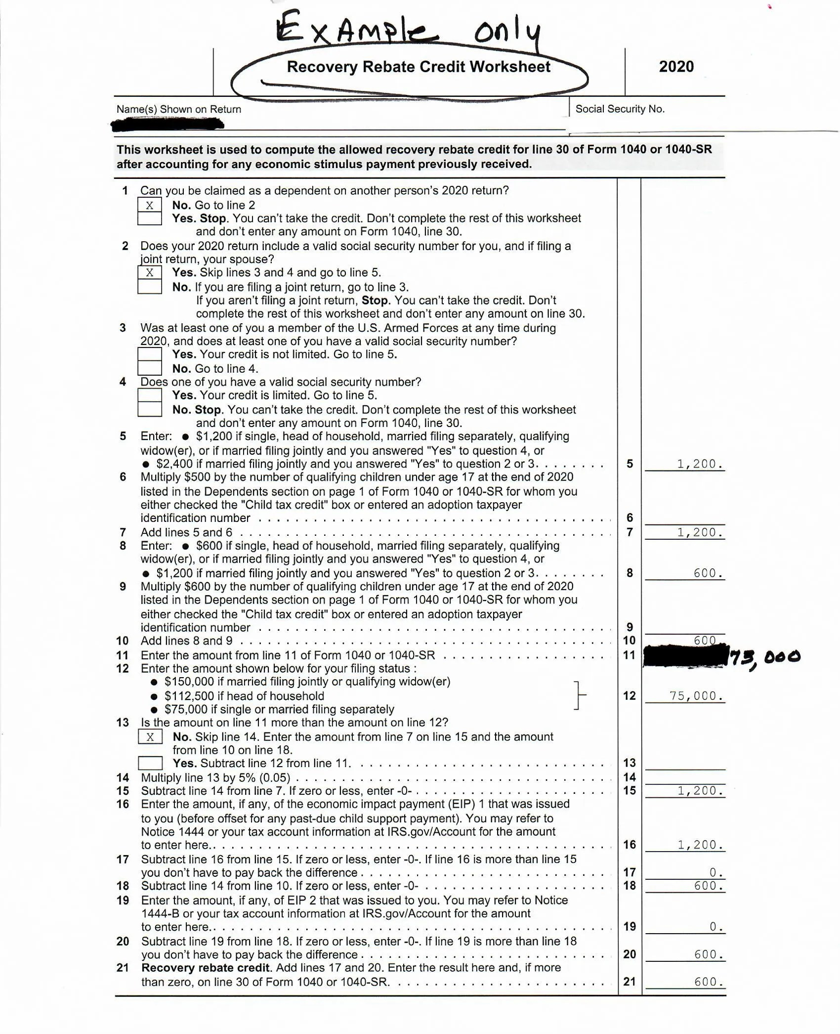 Calculate Your Recovery Rebate Credit With This Worksheet Pdf Style Calculate Your Recovery Rebate Credit With This Worksheet Pdf Style