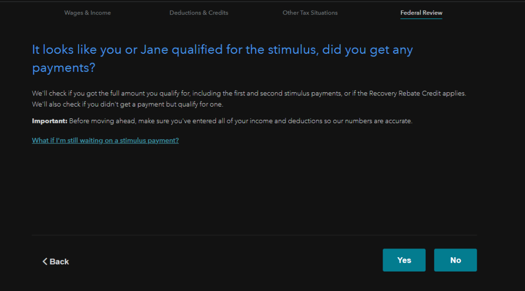 How To Claim Stimulus Recovery Rebate Credit On TurboTax