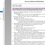Recovery Rebate Credit Worksheet Turbotax Studying Worksheets