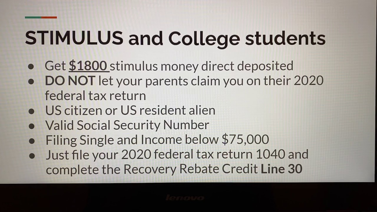 College Students Get Your Stimulus Money Recovery Rebate Credit College Students Get Your Stimulus Money recovery Rebate Credit